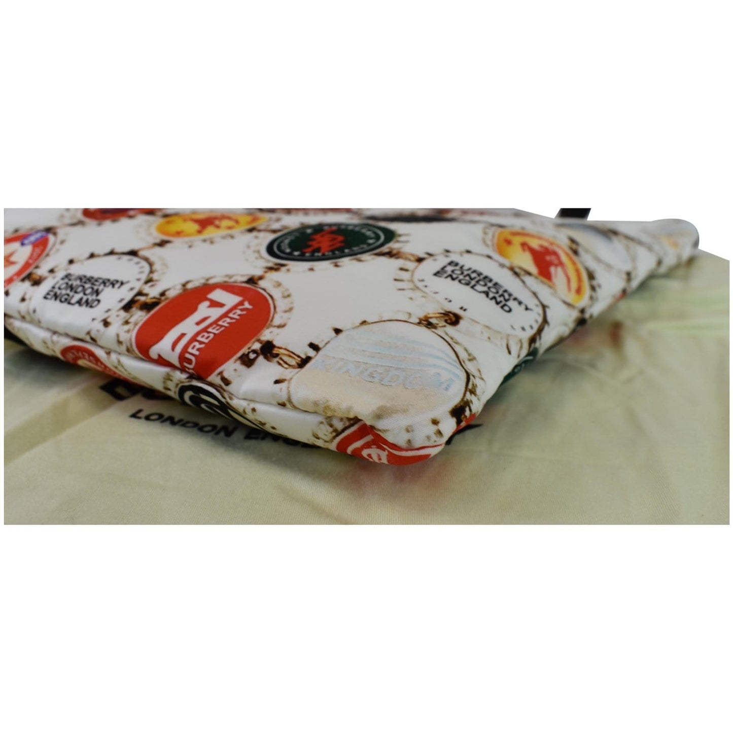 BURBERRY Flat Printed Large Nylon Tote Bag White Multi