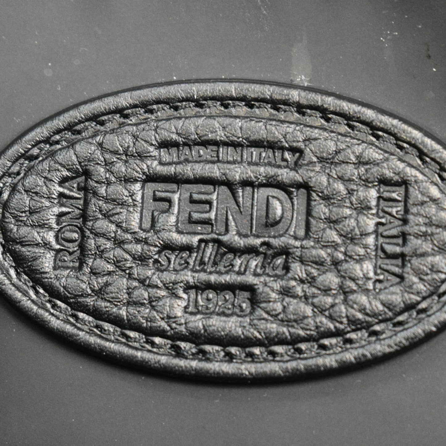 FENDI Leather Crossbody Messenger Bag Black