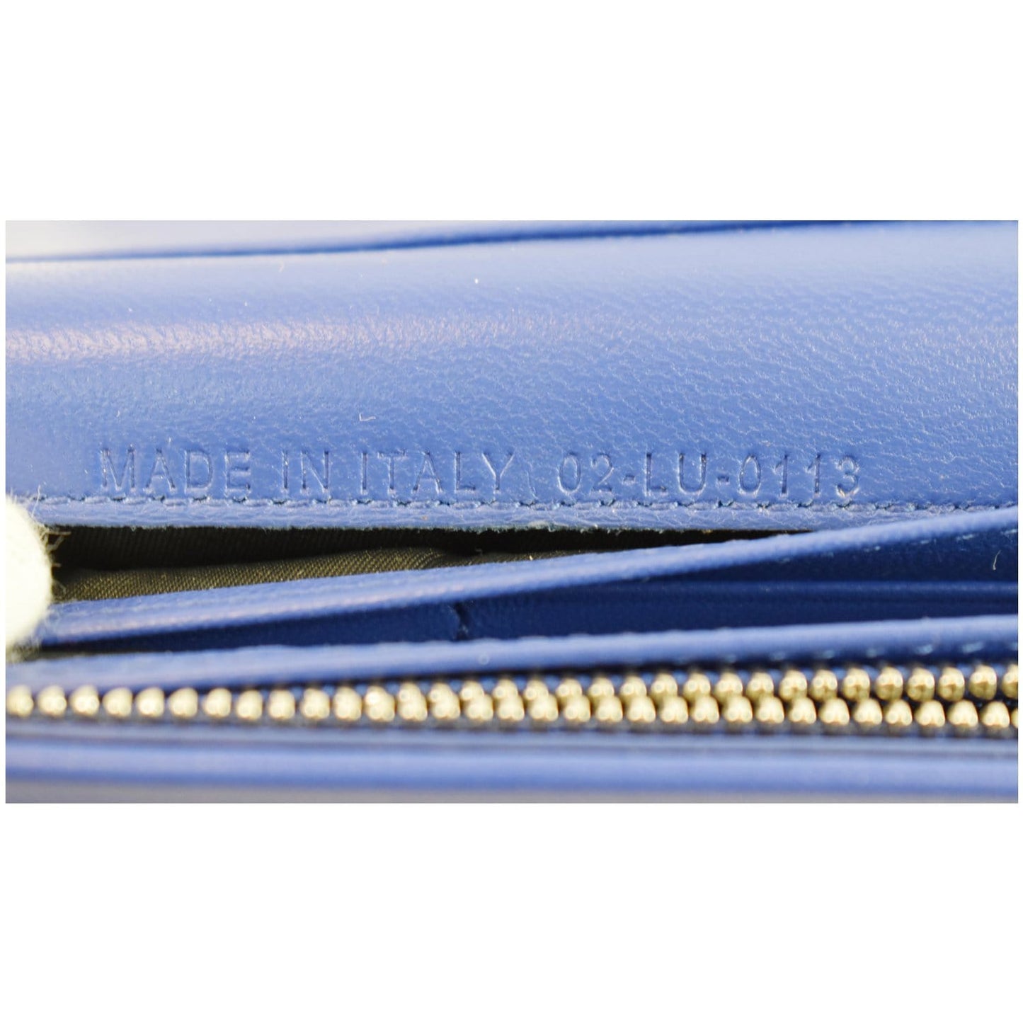 CHRISTIAN DIOR Cannage Lady Dior Charm Leather Wallet Blue