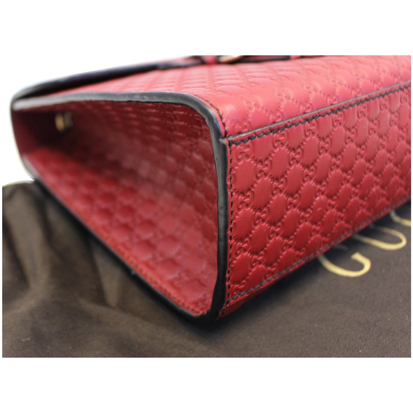 GUCCI Micro Emily GG Guccissima Leather Shoulder Bag 449635 Red
