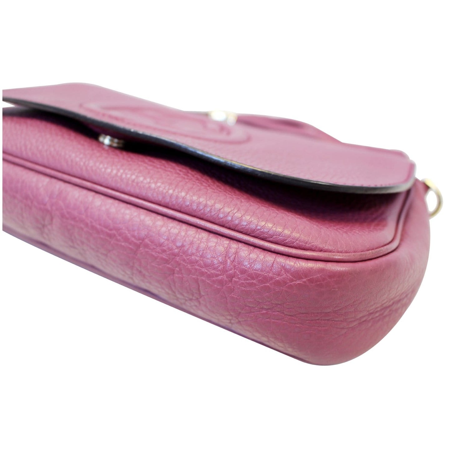 GUCCI Soho Chain Purple Leather Crossbody Bag