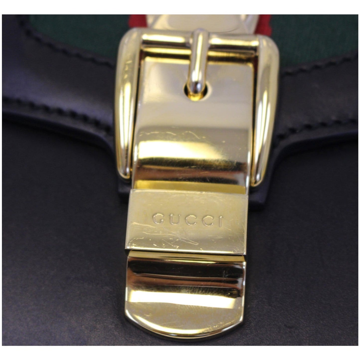 GUCCI Sylvie Calfskin Leather Belt Bumbag Black 476811