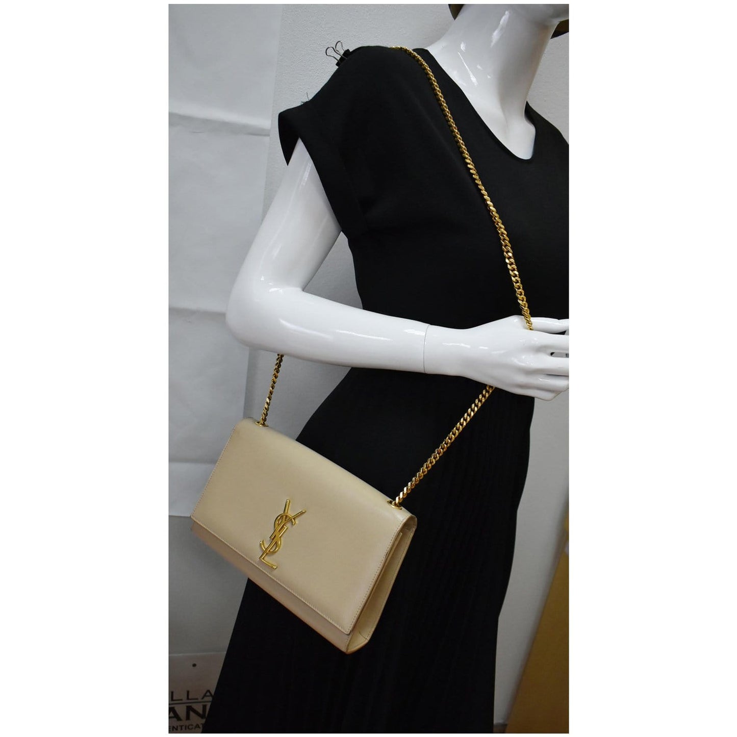 YVES SAINT LAURENT Kate Medium Leather Crossbody Bag Beige