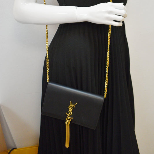 YVES SAINT LAURENT Kate Tassel Leather Crossbody Bag Black