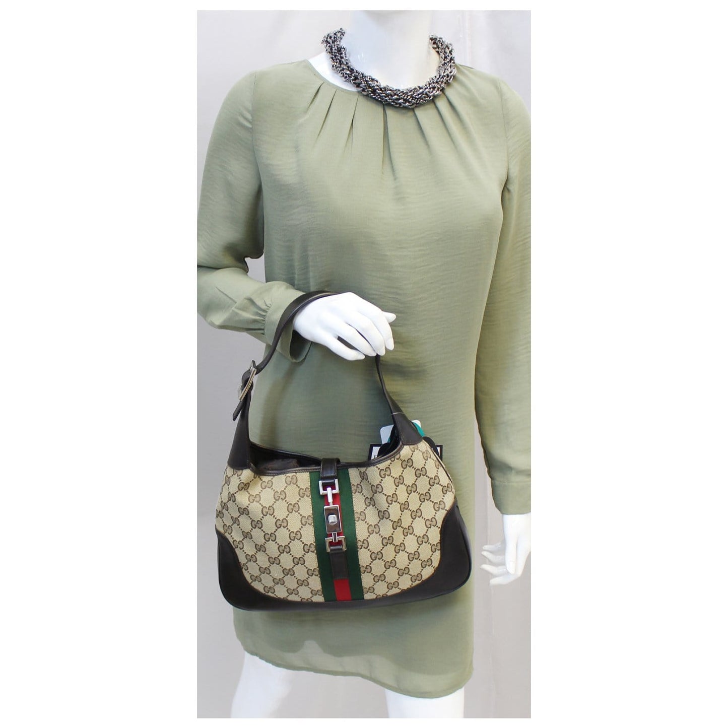 GUCCI Jackie O Web GG Canvas Hobo Bag