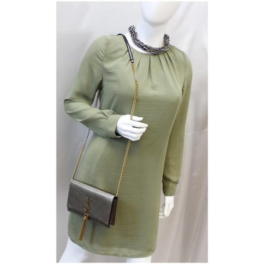 YVES SAINT LAURENT Small Kate Tassel Leather Shoulder Crossbody Bag Gold