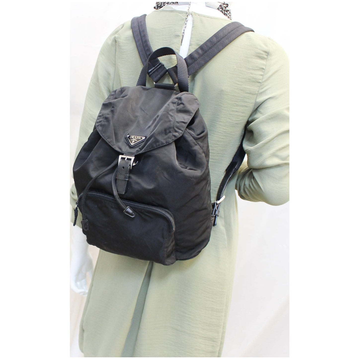 PRADA Nylon Backpack Bag Black