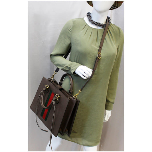 GUCCI Animalier Leather Top Handle Bag Brown 431275