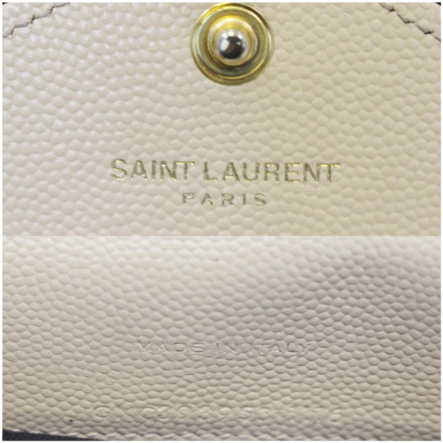 SAINT LAURENT Grain De Poudre Monogram Chain Wallet Powder