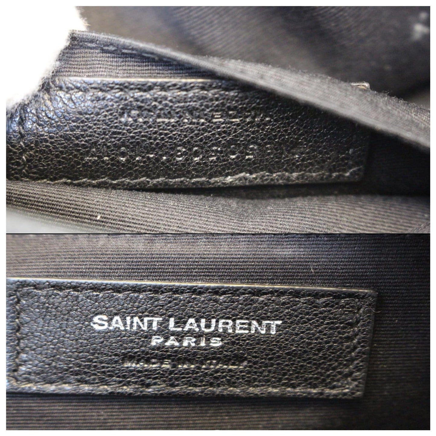 YVES SAINT LAURENT Toy City Embroidered Leather Backpack Bag Black