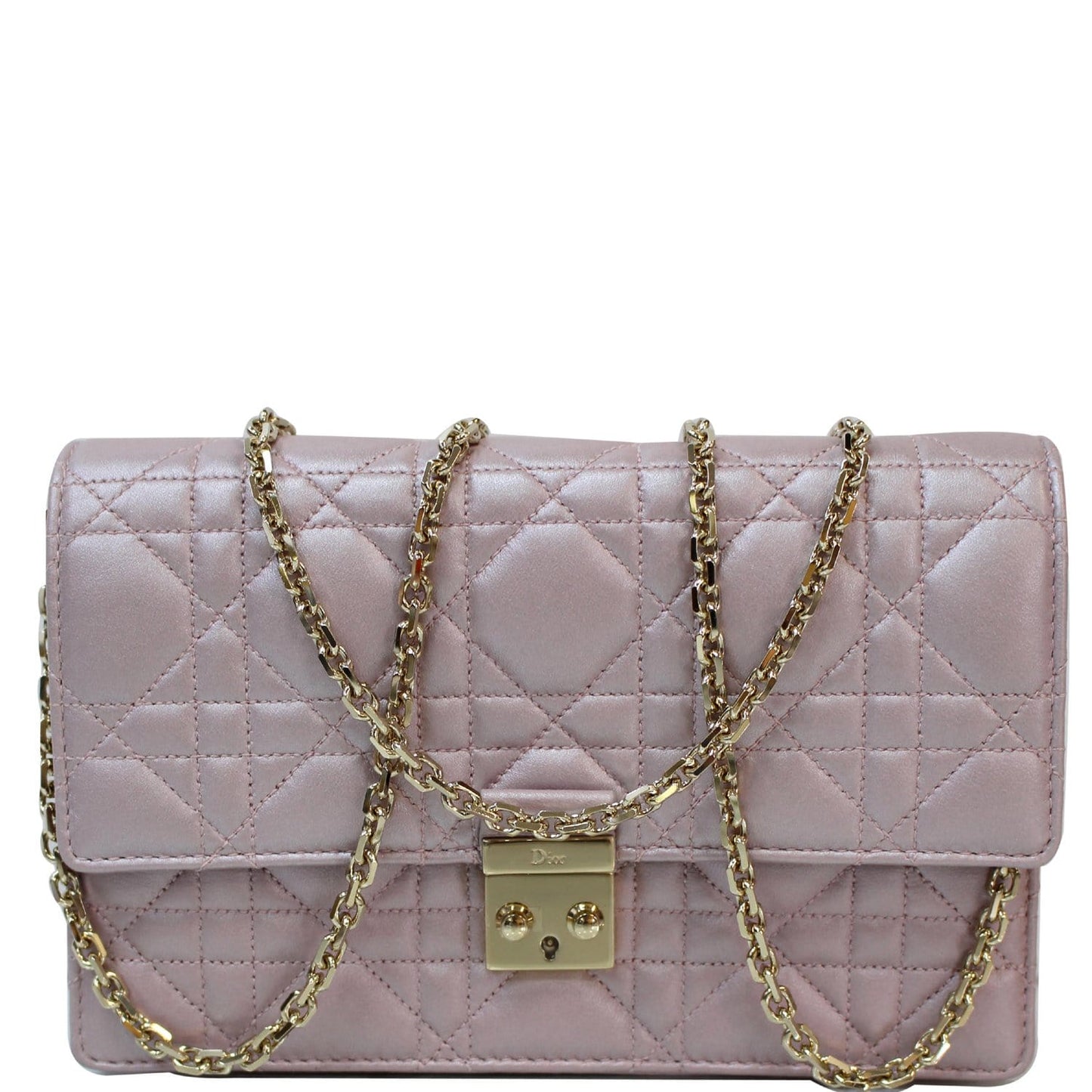 CHRISTIAN DIOR Miss Dior Promenade Wallet on Chain Crossbody Bag Light Pink