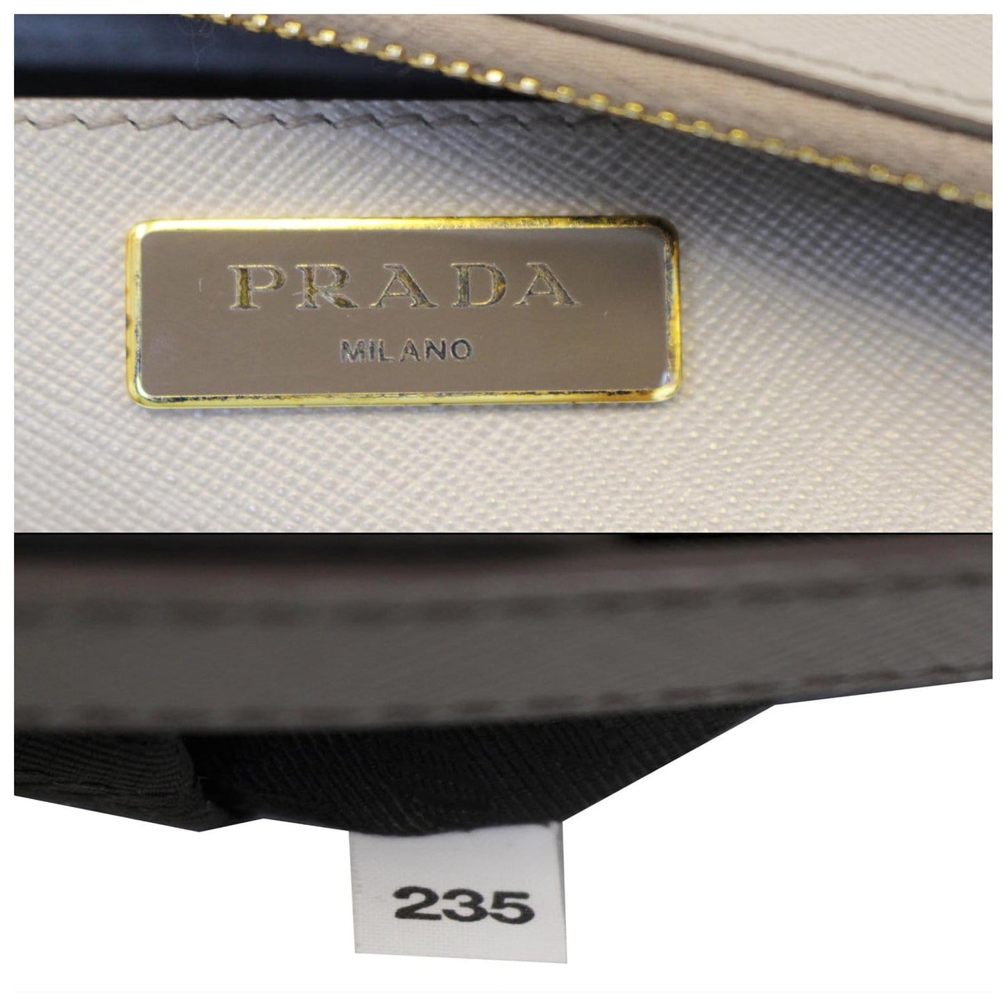 PRADA Saffiano Double Zip Executive Tote Shoulder Bag Grey