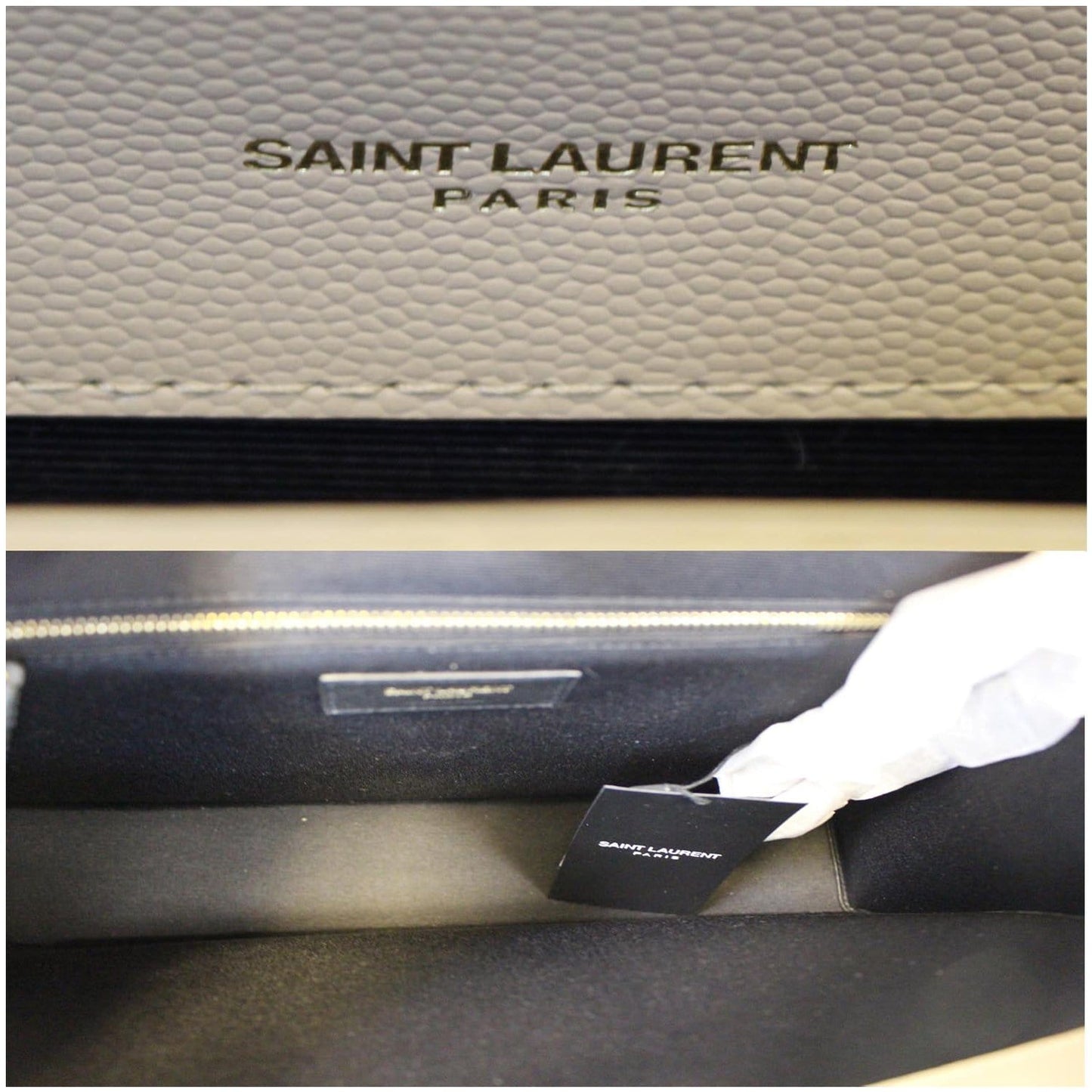 YVES SAINT LAURENT Envelope Large Matelasse Embossed Leather Shoulder Bag Nude