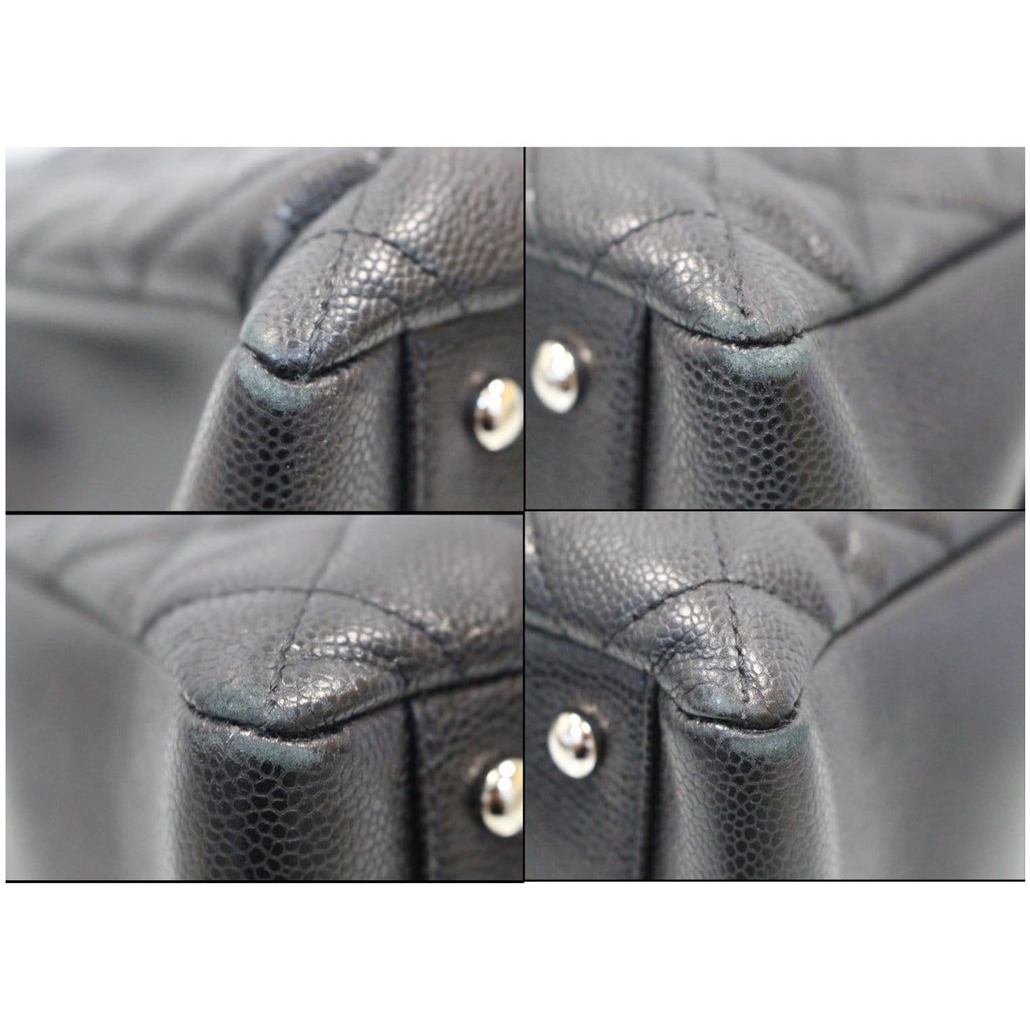 CHANEL XL Grand Caviar Leather Shopping Tote Bag Black