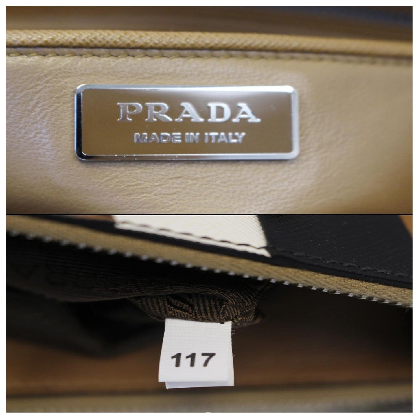 PRADA Galleria Baiadera Striped Saffiano Leather Tote Bag