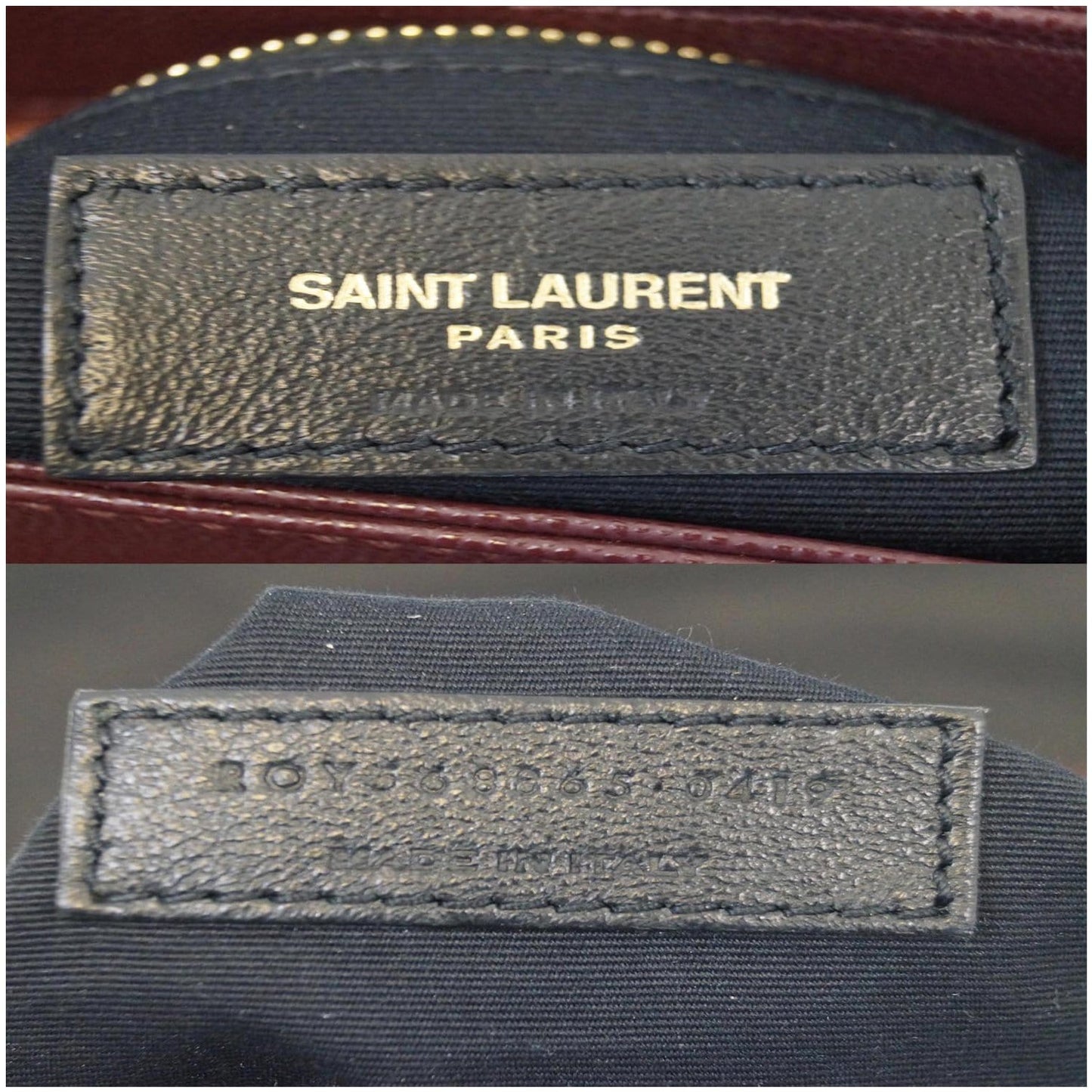 YVES SAINT LAURENT Tribeca Small Grain De Poudre Shopping Bag Burgundy - Last Call
