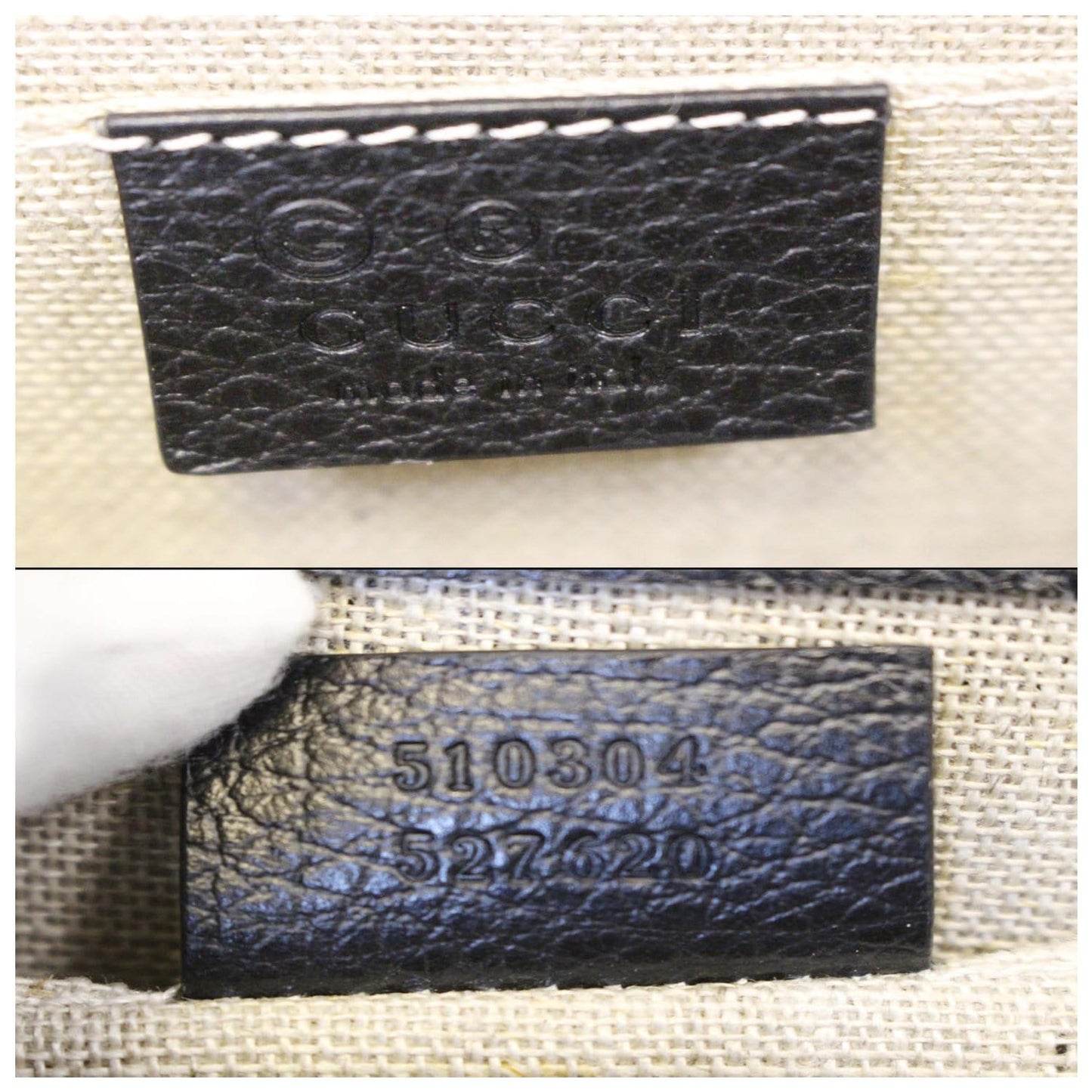 GUCCI Interlocking GG Leather Crossbody Bag Black 510304
