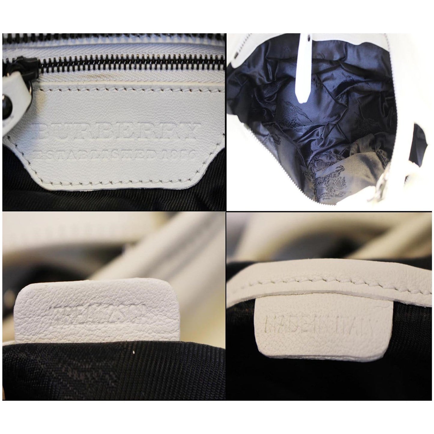 BURBERRY Ruffle Small Lowry White Leather Shoulder Bag