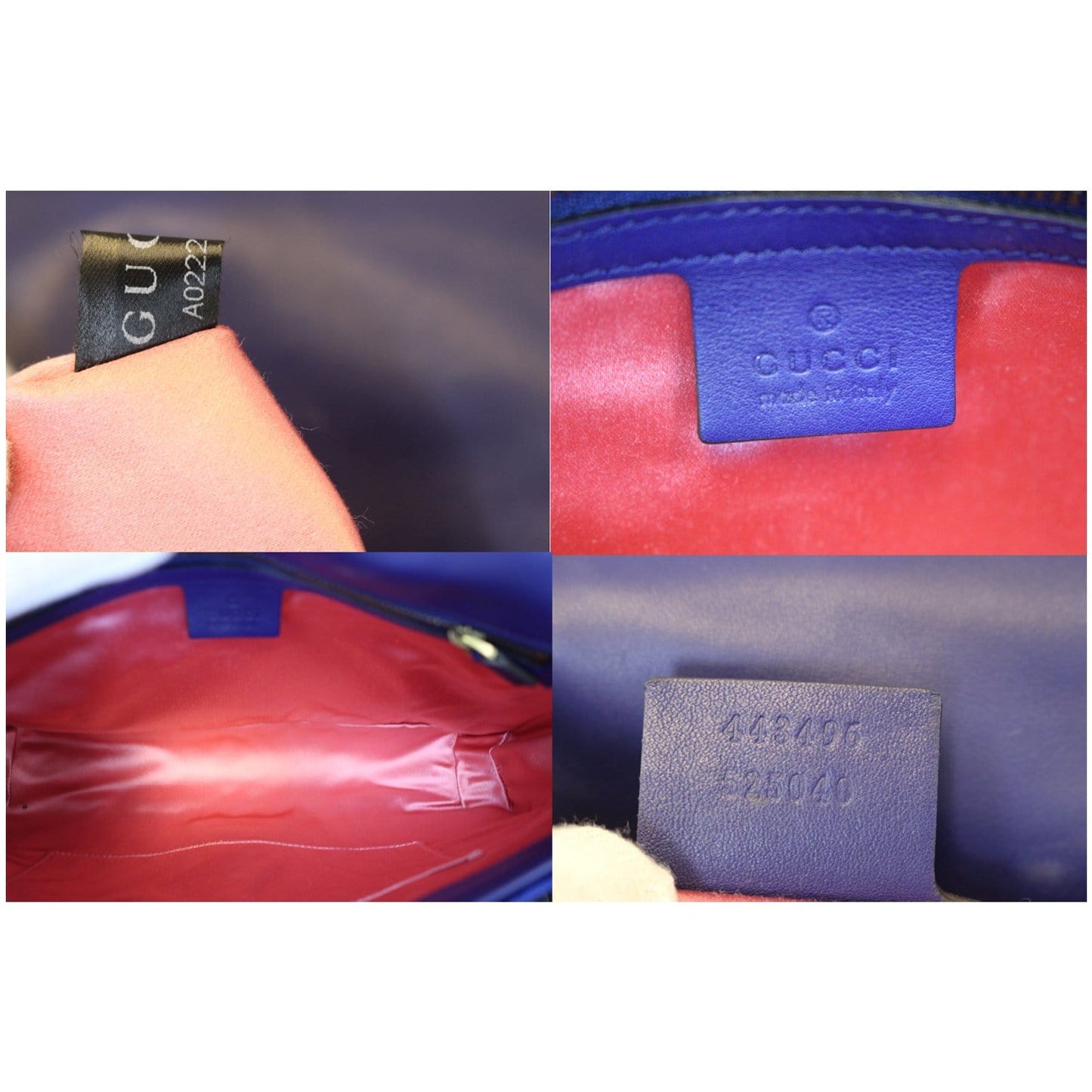 GUCCI GG Marmont Velvet Medium Shoulder Bag Blue 443496