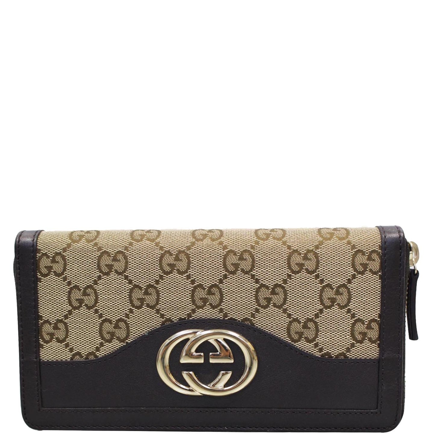 GUCCI GG Sukey Zippy Wallet 308012 Beige/Brown