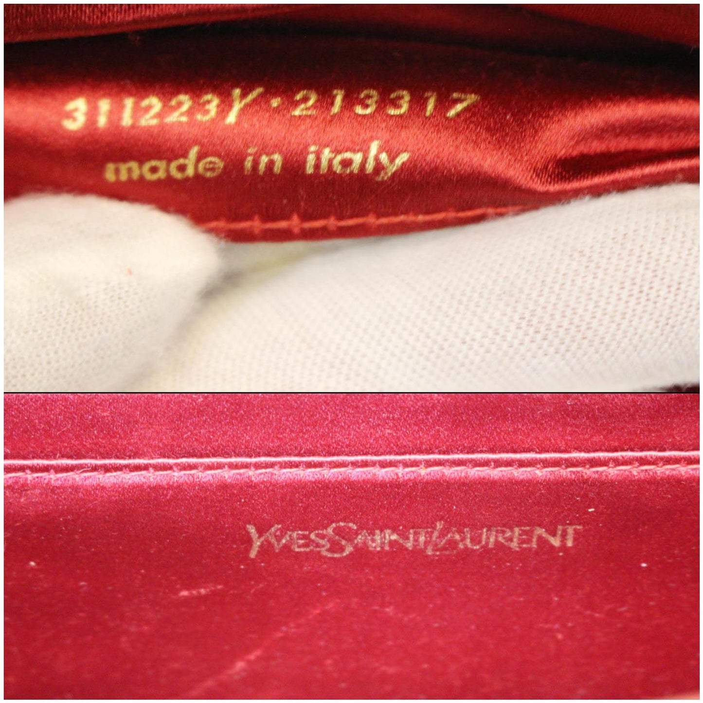 YVES SAINT LAURENT Large Belle de Jour Patent Leather Clutch Bag Red