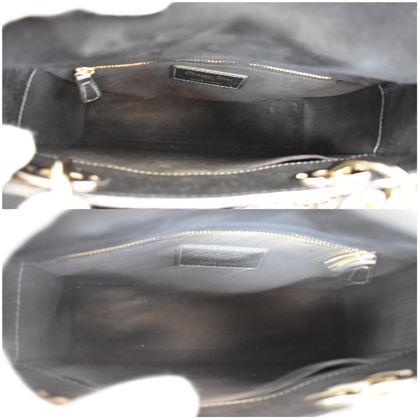 CHRISTIAN DIOR My ABCDior Grained Calfskin Shoulder Bag Gunmetal