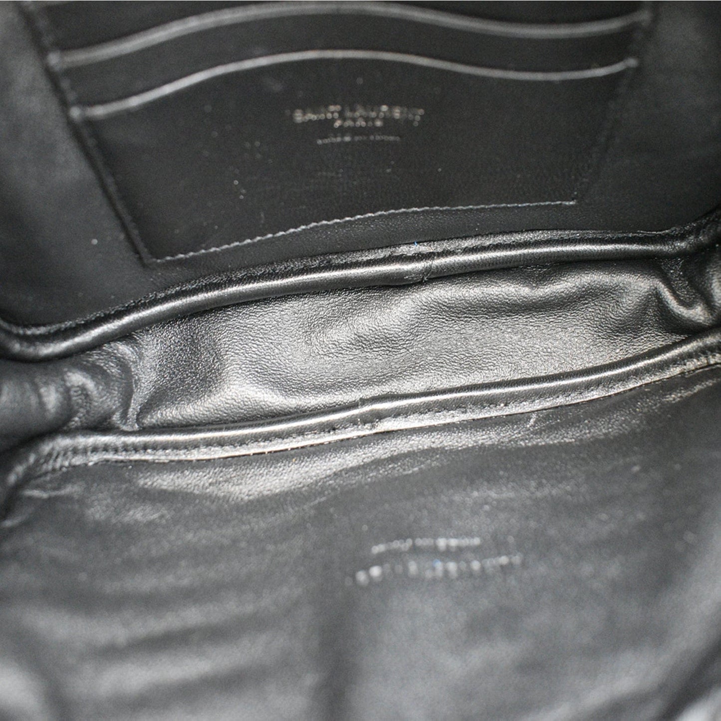 YVES SAINT LAURENT Mini Lou Leather Camera Crossbody Bag Black