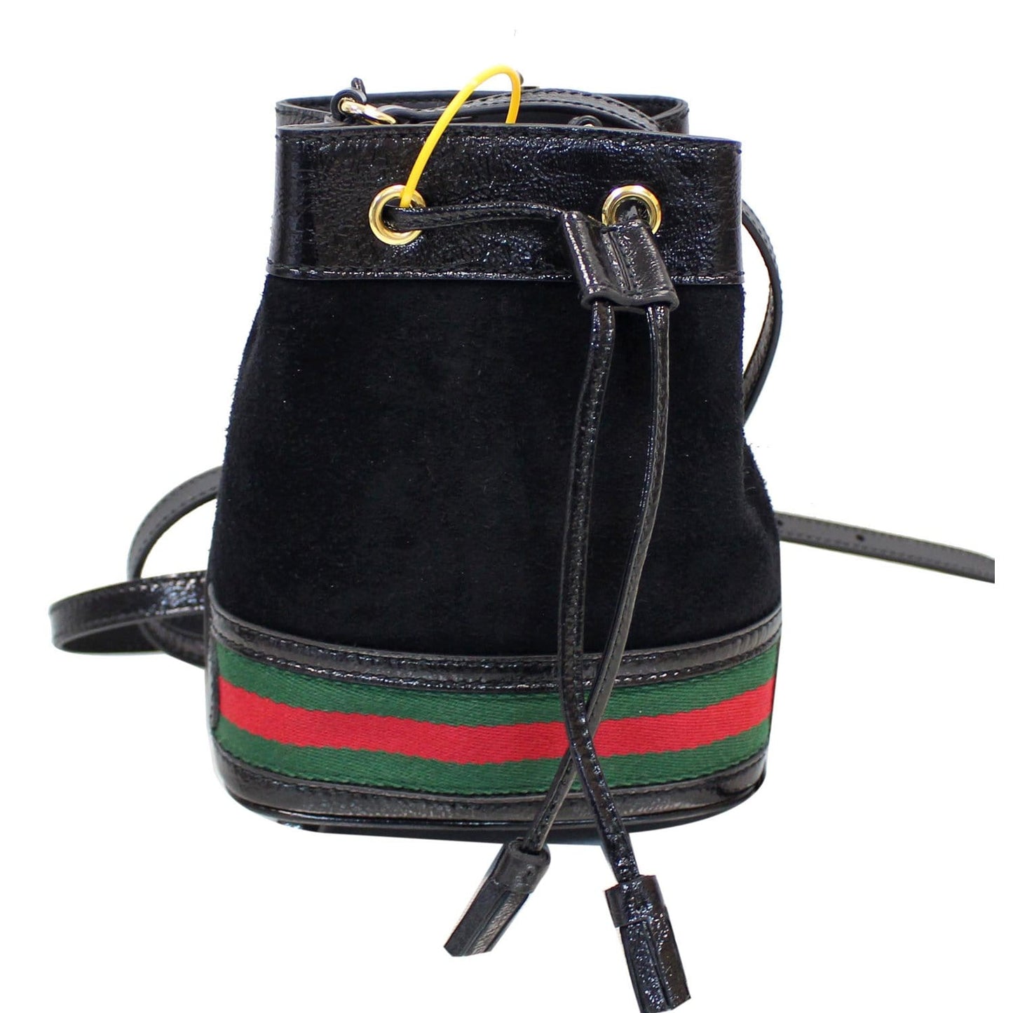GUCCI Ophidia Mini Textured Leather Trimmed Suede Bucket Bag Black 550620 - 15% OFF