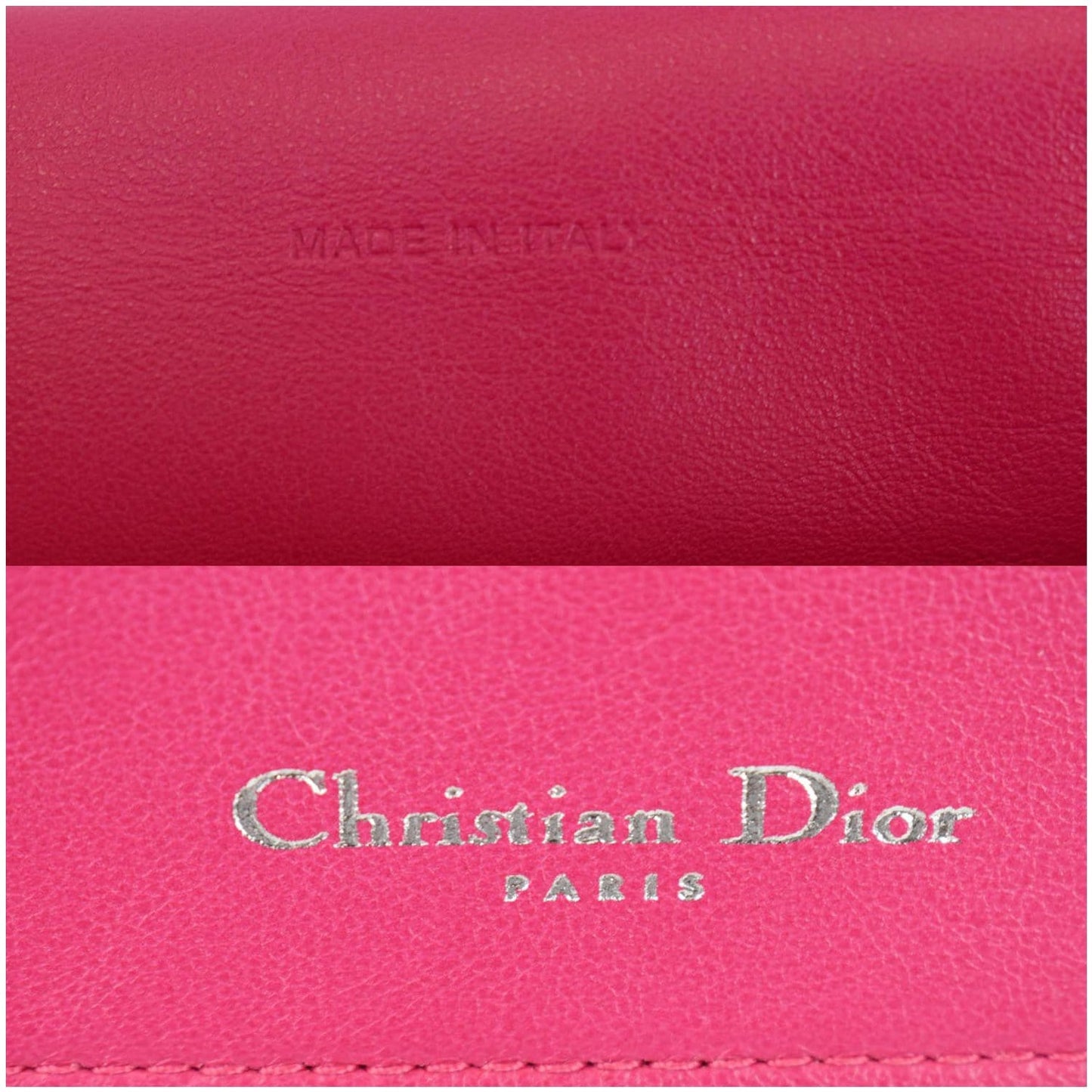CHRISTIAN DIOR Be Dior Small Leather Flap Shoulder Bag Grey