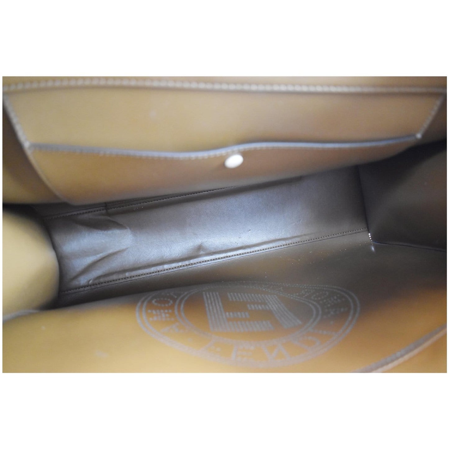 FENDI Runaway Large Perforated Leather Shopper Tote Bag Beige