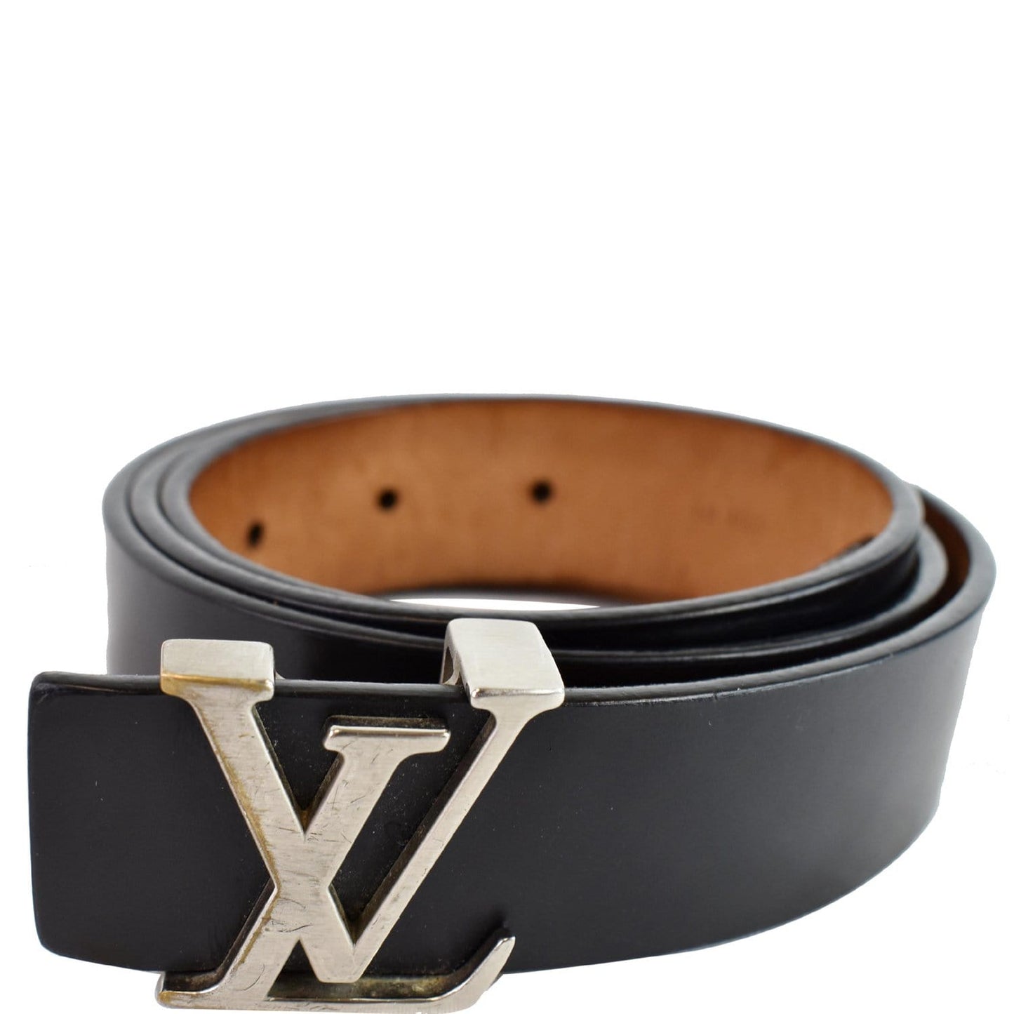 LOUIS VUITTON LV Initiales Leather Belt Black Size 85/34