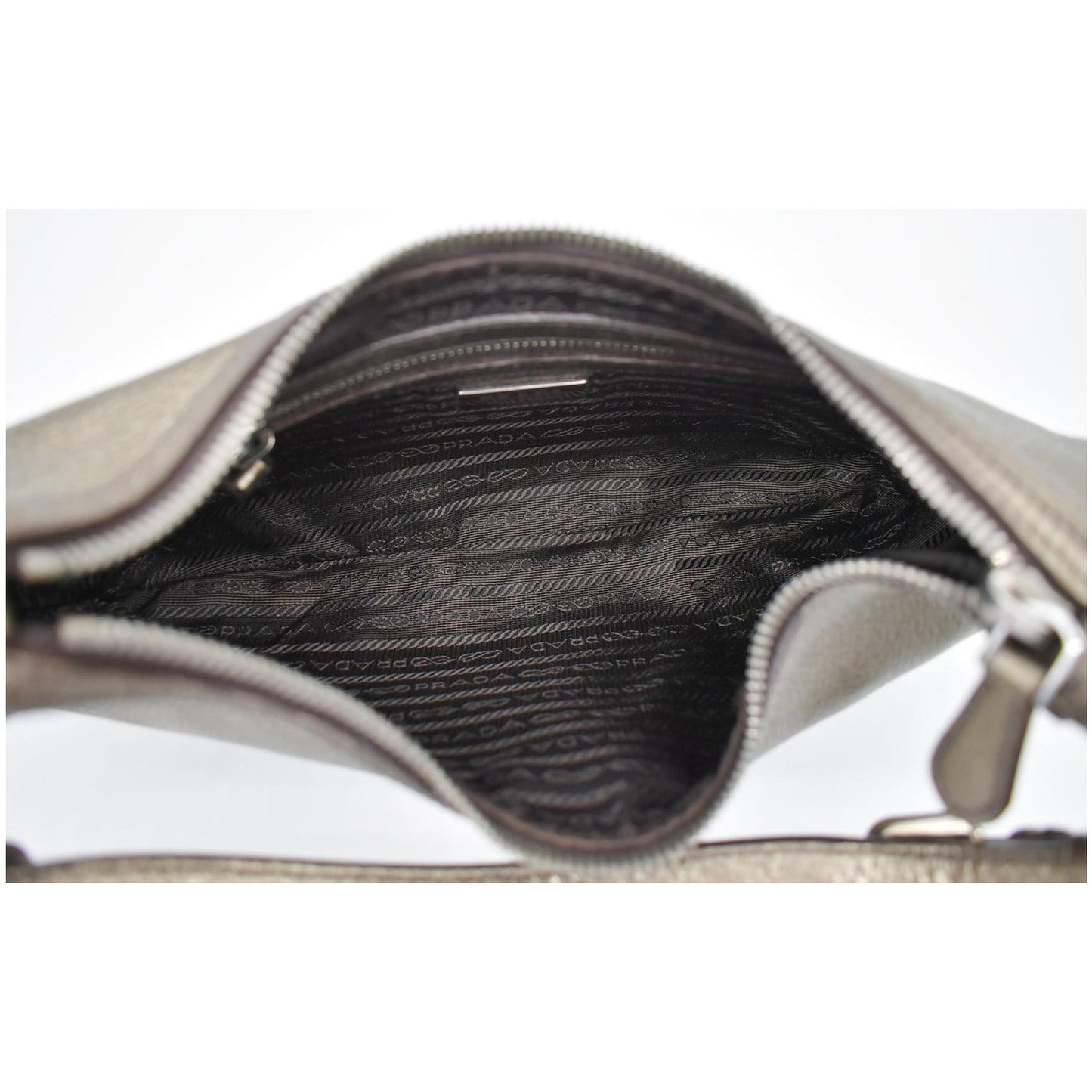 PRADA Vitello Daino Leather Hobo Bag Metallic Gold - 10% OFF