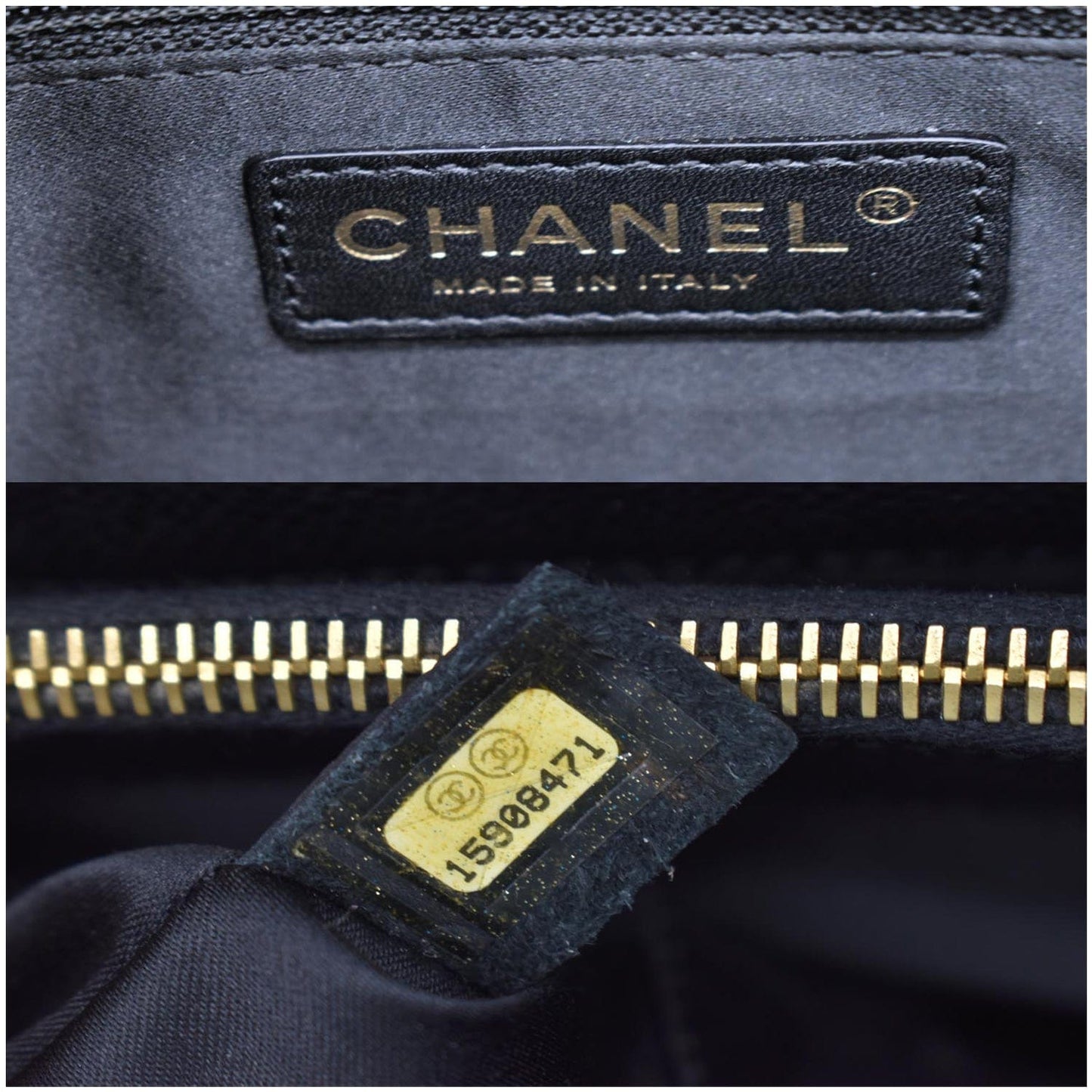 CHANEL Grand Shopping GST Caviar Leather Tote Bag Black