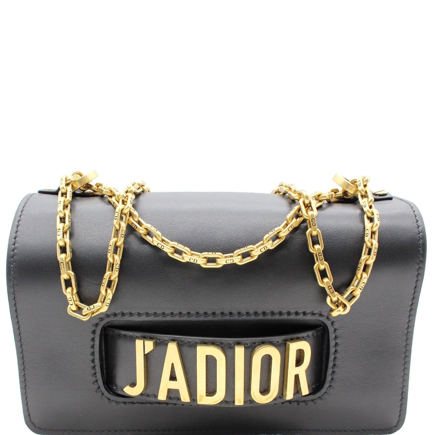 Christian Dior J'Adior Medium Calfskin Leather Flap Shoulder Bag Black