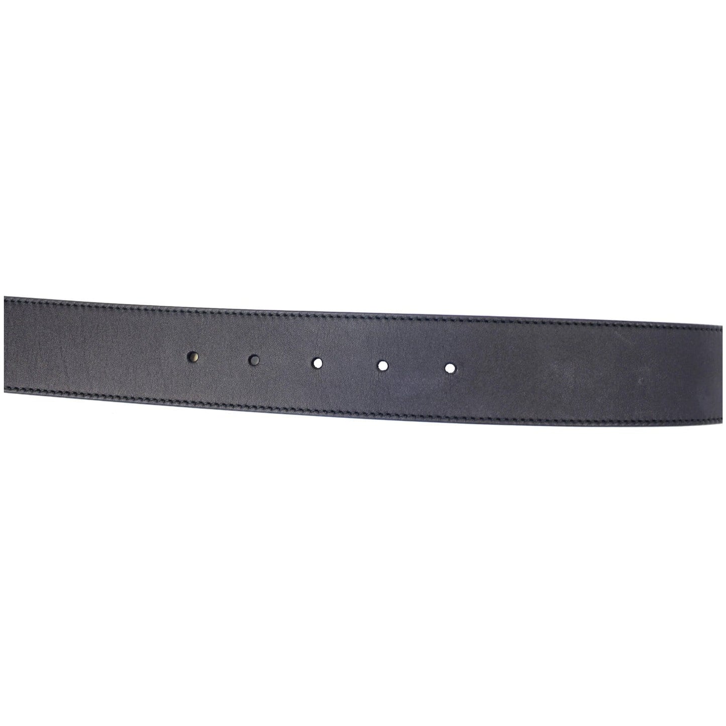 GUCCI Double G Buckle Black Leather Belt Size 35
