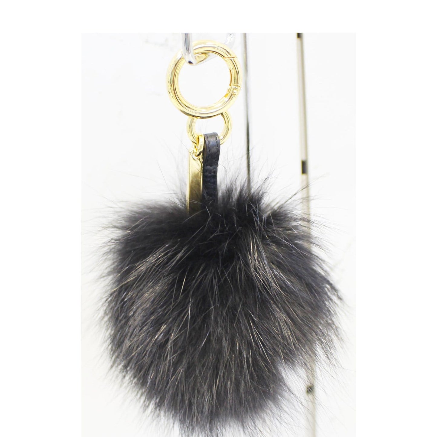 FENDI Monster Bag Bugs Fur Charm Black