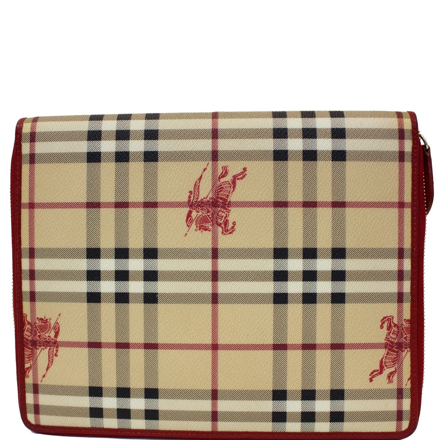 BURBERRY Check Leather iPad Cover Red