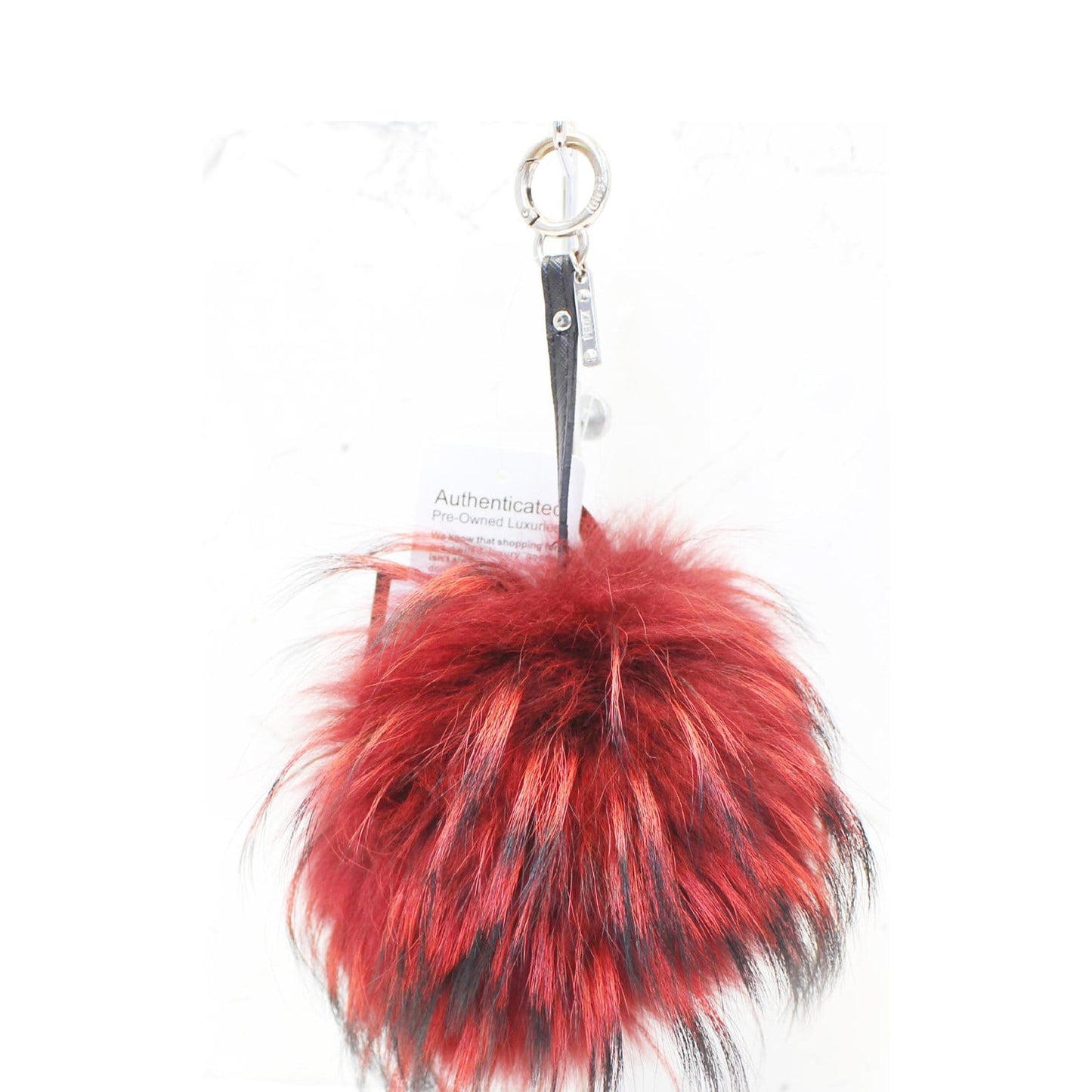 FENDI Fox Fur Monster Bag Bug Charm Red