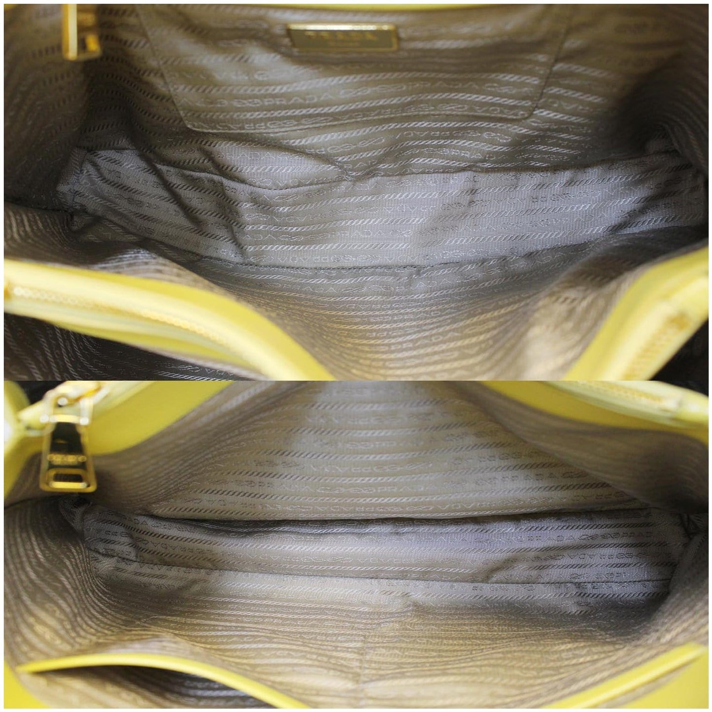 PRADA Saffiano Lux Leather Top Handle Satchel Bag Yellow - Last Call