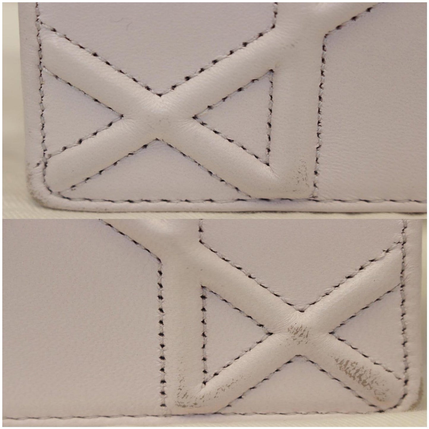 Christian Dior Diorama Flap Leather Medium Shoulder Bag White