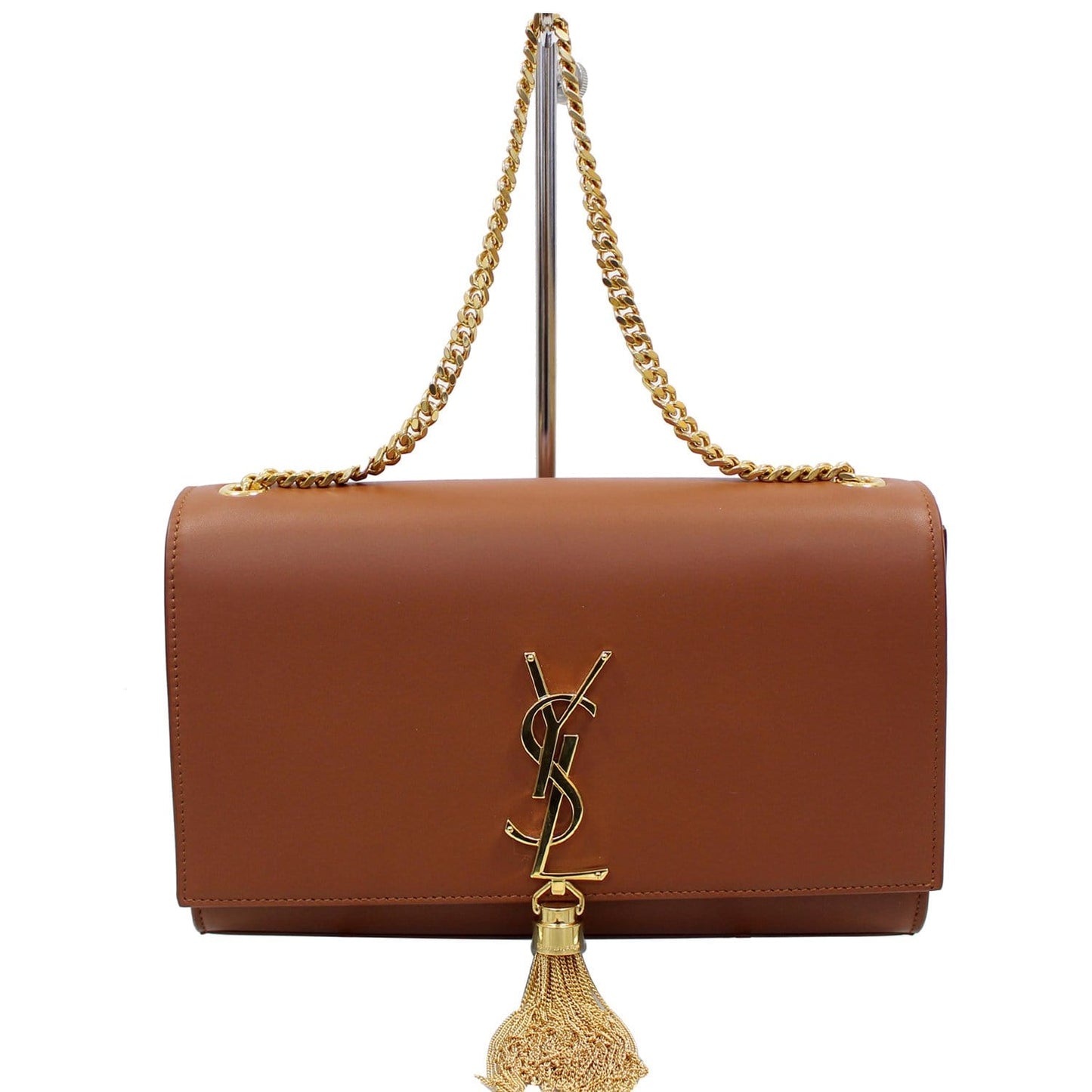 YVES SAINT LAURENT Kate Large Grain De Poudre Leather Shoulder Bag Brown