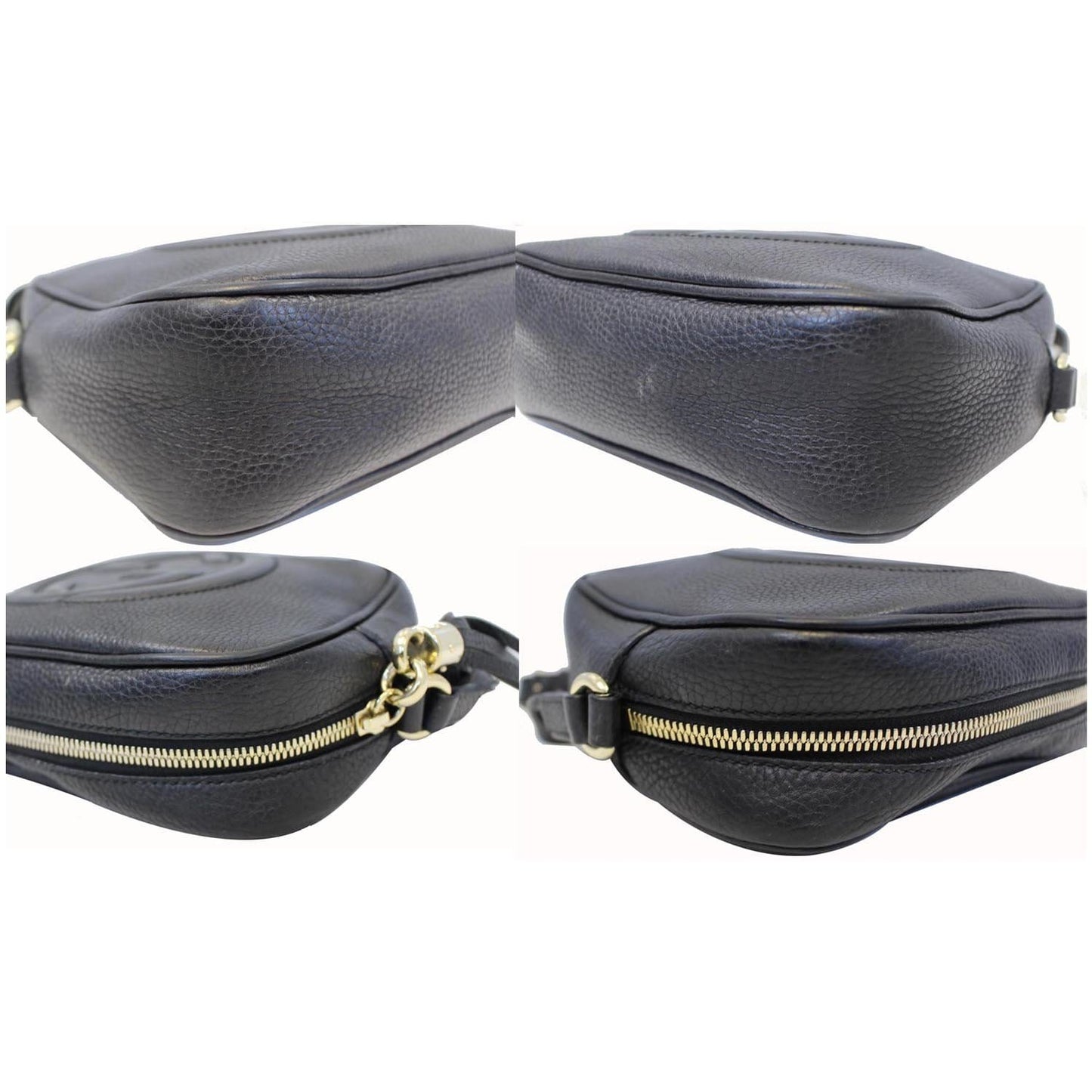 GUCCI Soho Disco Pebbled Leather Small Crossbody Bag Black