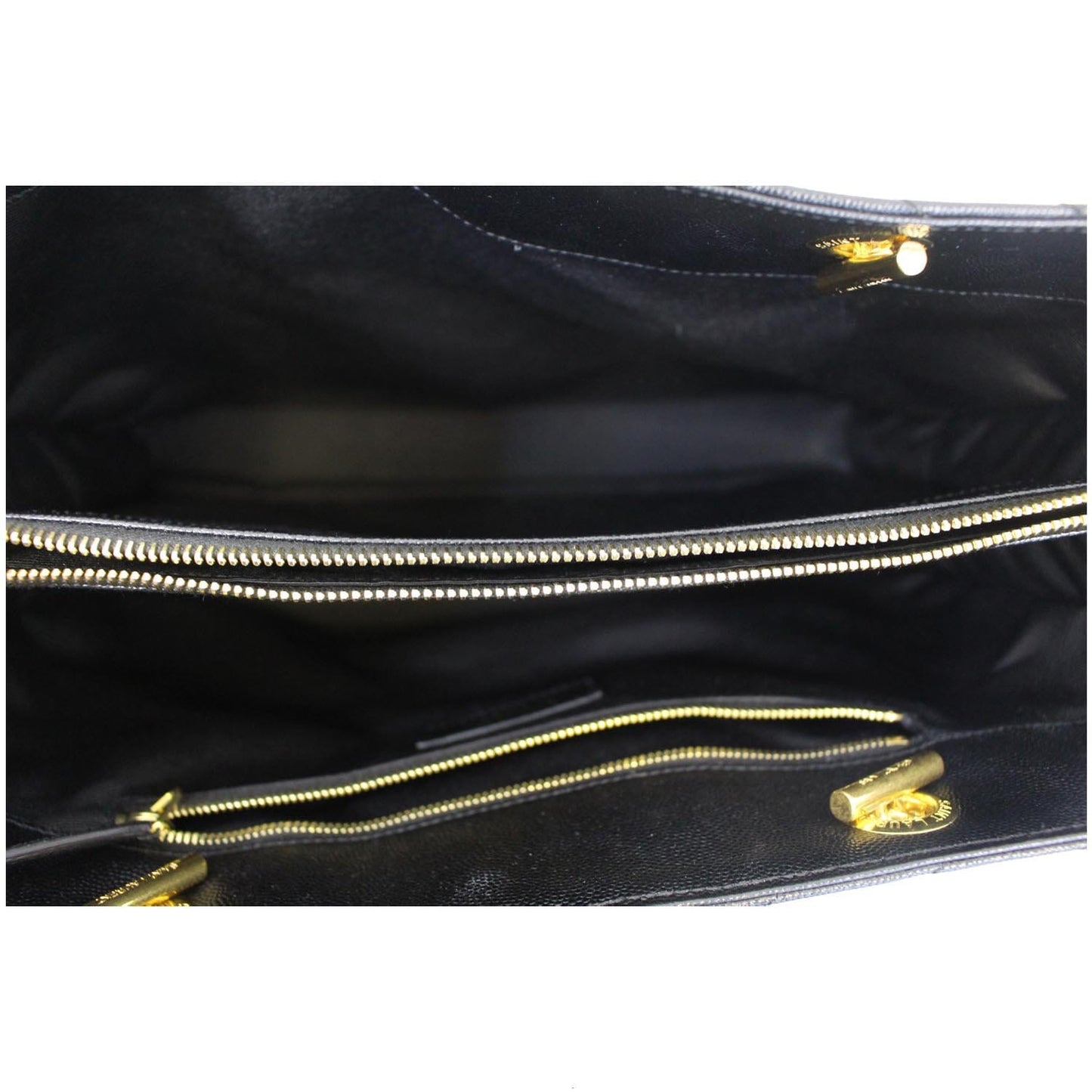 YVES SAINT LAURENT Matelasse Chevron Large Monogram Shopper Bag Black