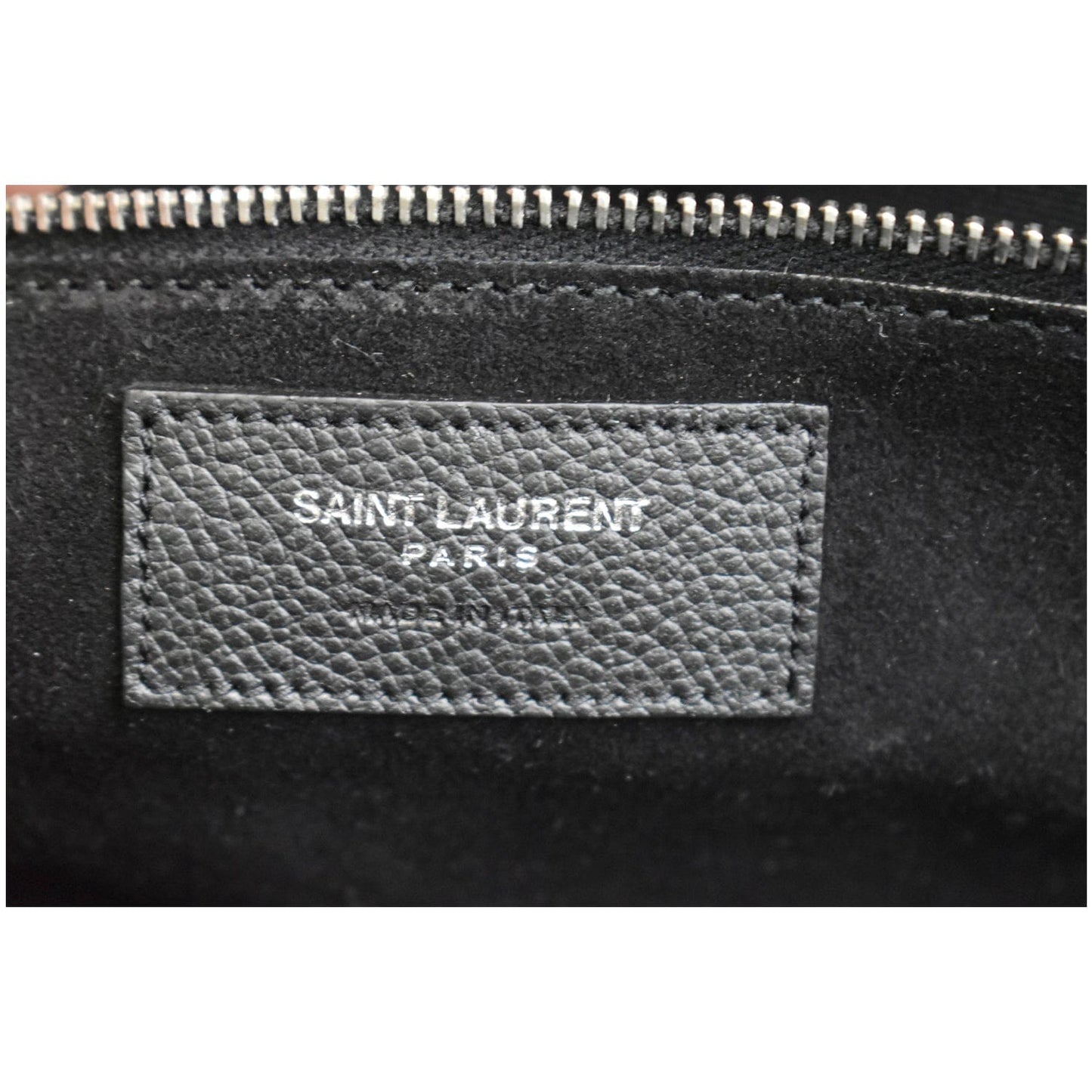 YVES SAINT LAURENT Cabas Rive Gauche Leather Tote Bag Black