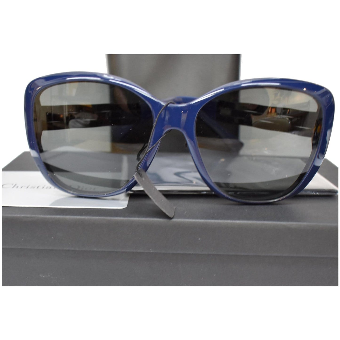 Christian Dior DIORRIBBON 1NF S5X8A Women Black Blue Sunglasses Grey Lens