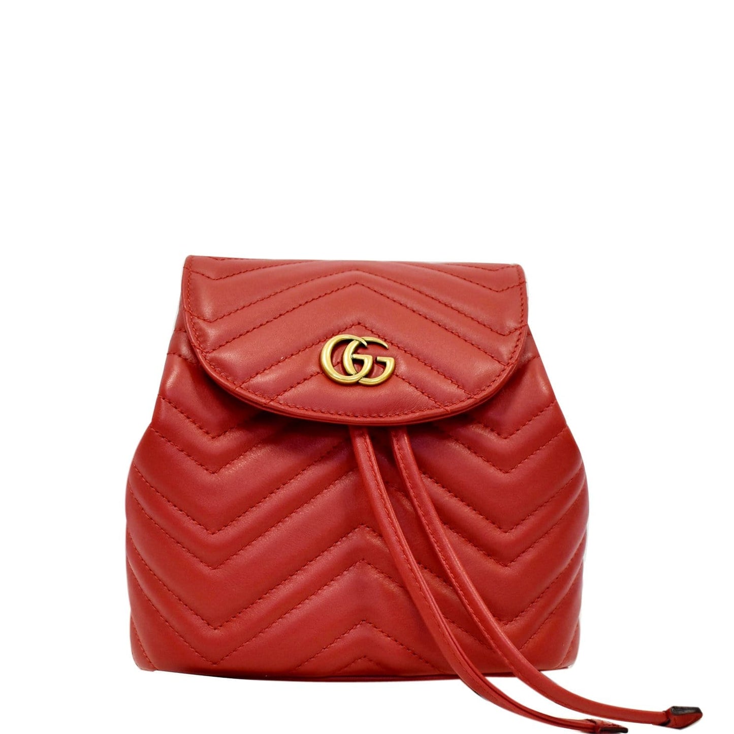 GUCCI GG Marmont Matelasse Leather Backpack Bag Red 528129