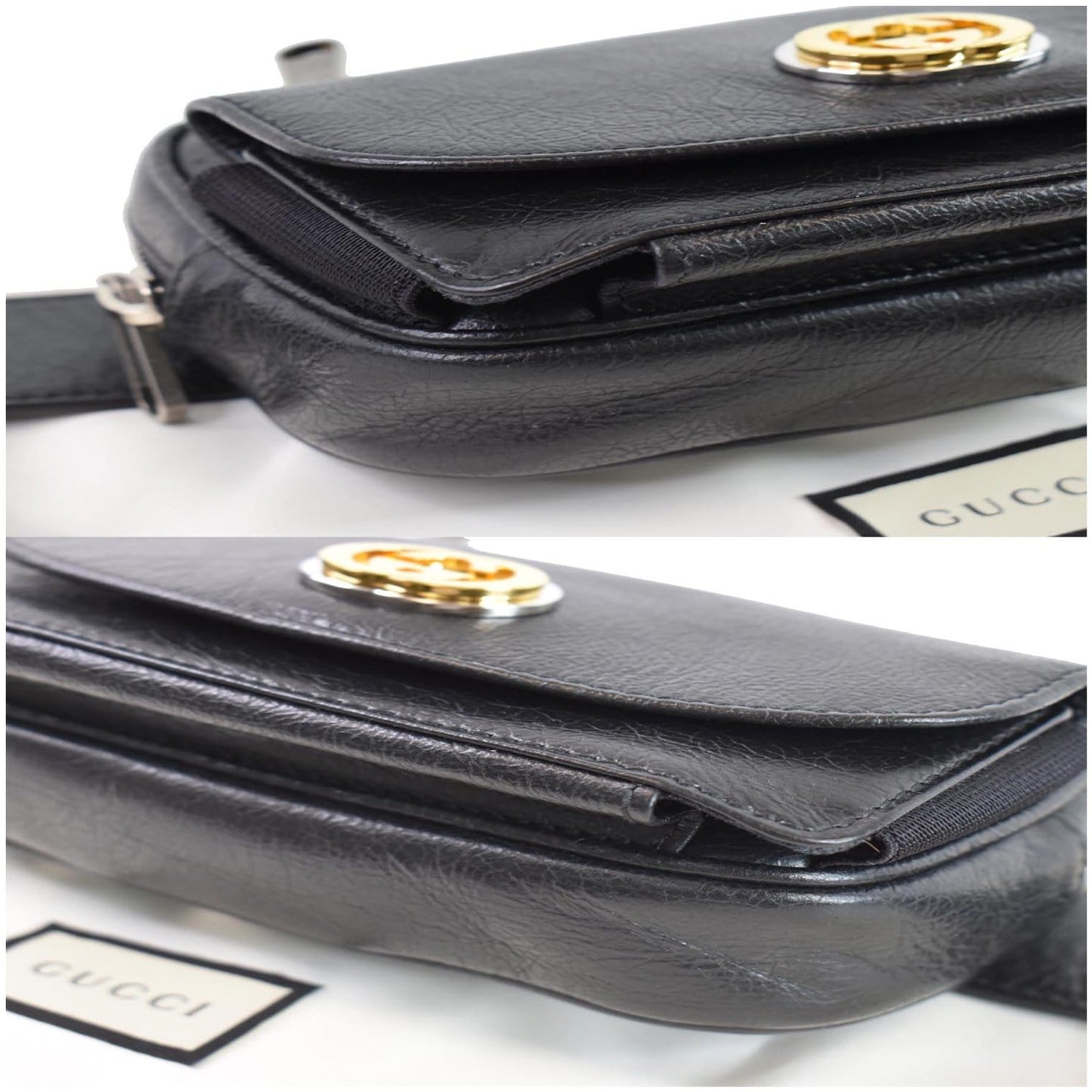 GUCCI Morpheus Leather Belt Bag Black 597676 - Final Sale