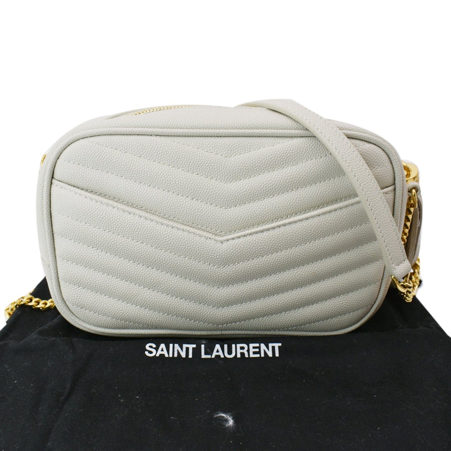 YVES SAINT LAURENT Mini Lou Matelasse Leather Camera Bag White