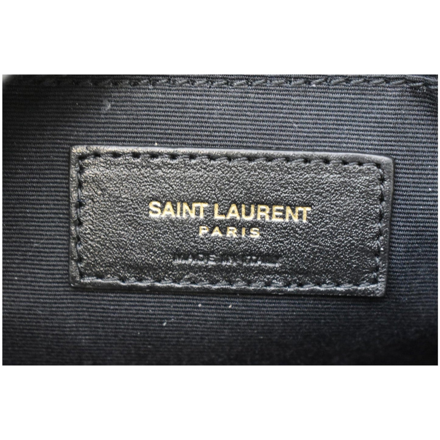 YVES SAINT LAURENT Vinyle Round Chevron Leather Camera Crossbody Bag Black