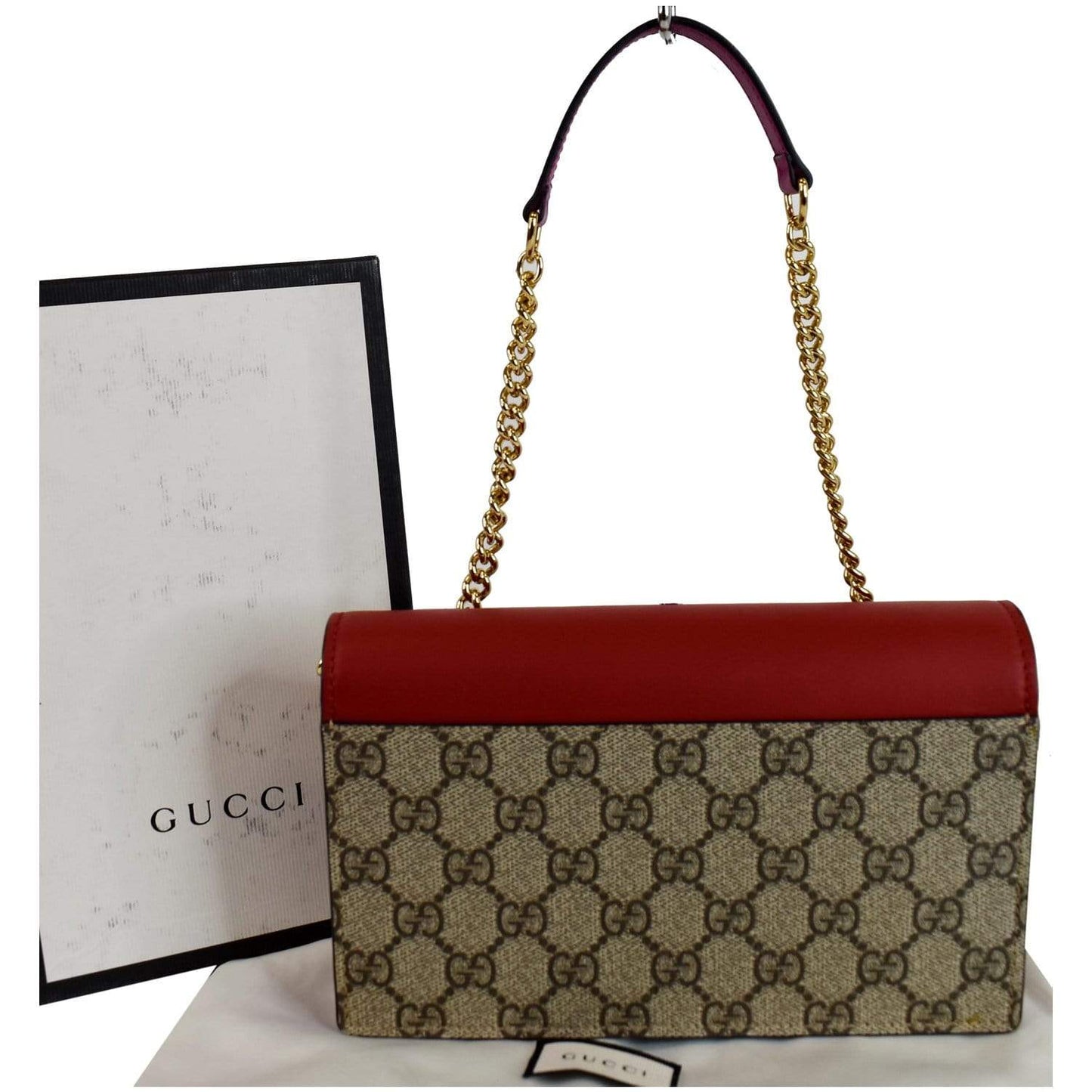 GUCCI GG Supreme Chain Wallet Clutch Bag Red 410114 - 15% OFF